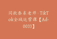 同款泰东老师·TikTok全域运营课【Ad-0033】-副业圈