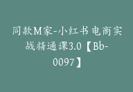 同款M家-小红书电商实战精通课3.0【Bb-0097】-副业圈
