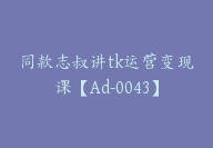 同款志叔讲tk运营变现课【Ad-0043】-副业圈