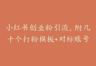 小红书创业粉引流，附几十个打粉模板+对标账号-副业圈