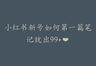 小红书新号如何第一篇笔记就出99+❤️-副业圈